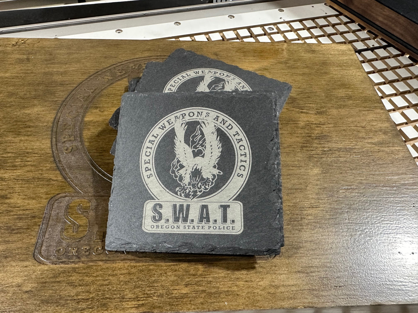 Laser Engraved Slate Coaster Set