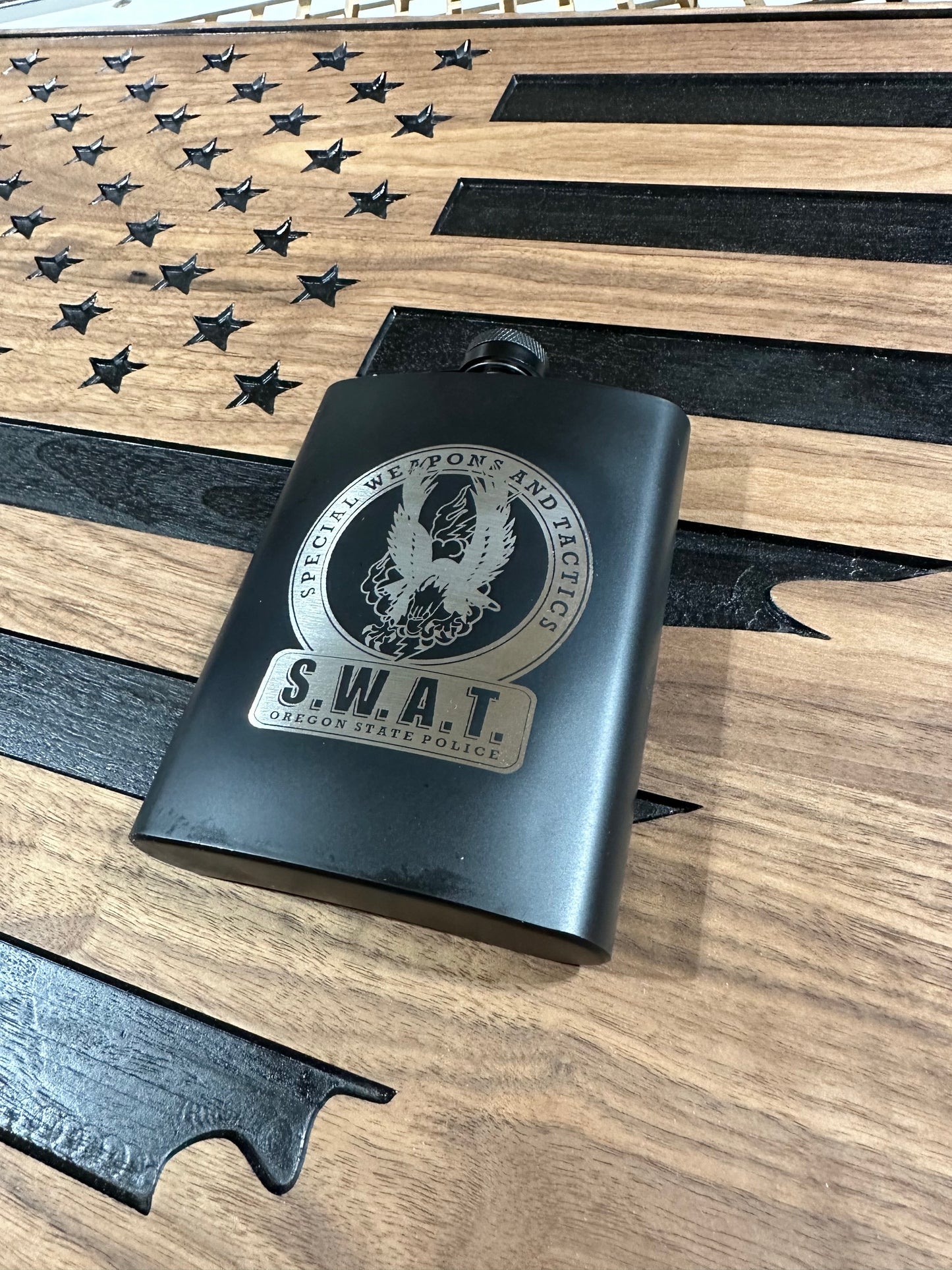 Laser Engraved Stainless Steel Hip Flask