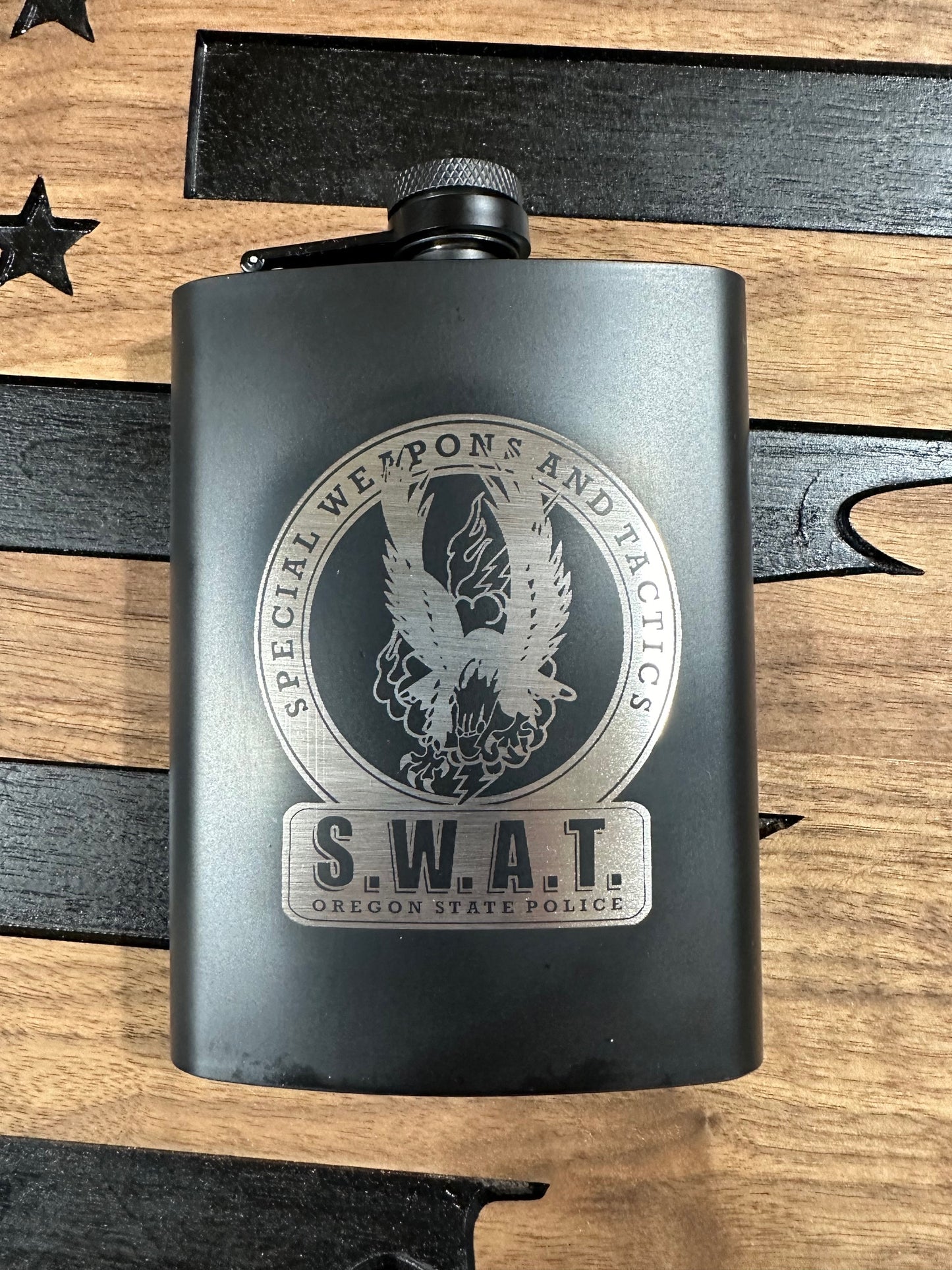 Laser Engraved Stainless Steel Hip Flask